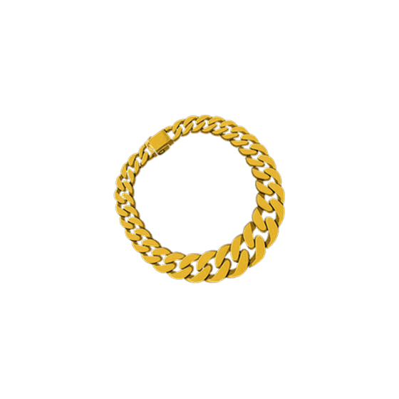 Accessory layer: a gold chain on a clear sheet