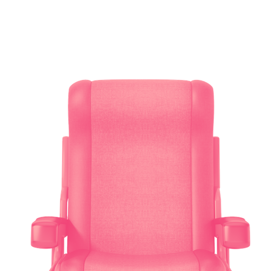 Chair layer: a pink seat on a clear sheet