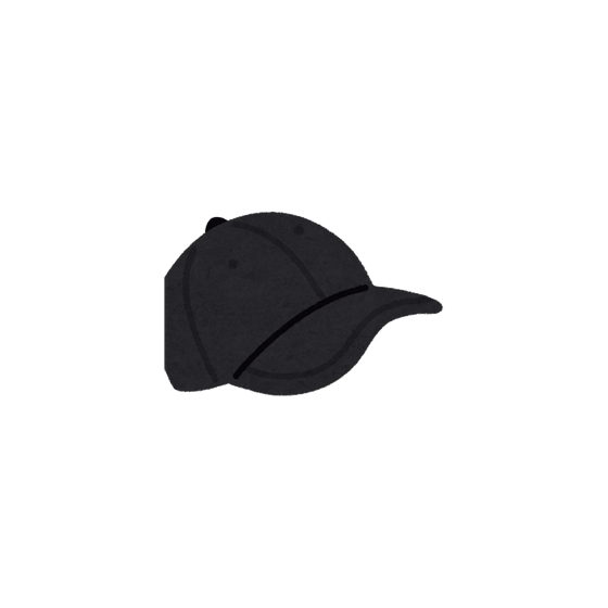 Headwear layer: a black cap on a clear sheet